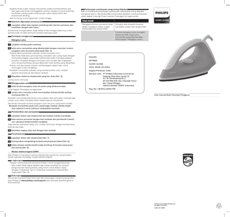 Page n°1 - Manuel utilisateur Philips GC097