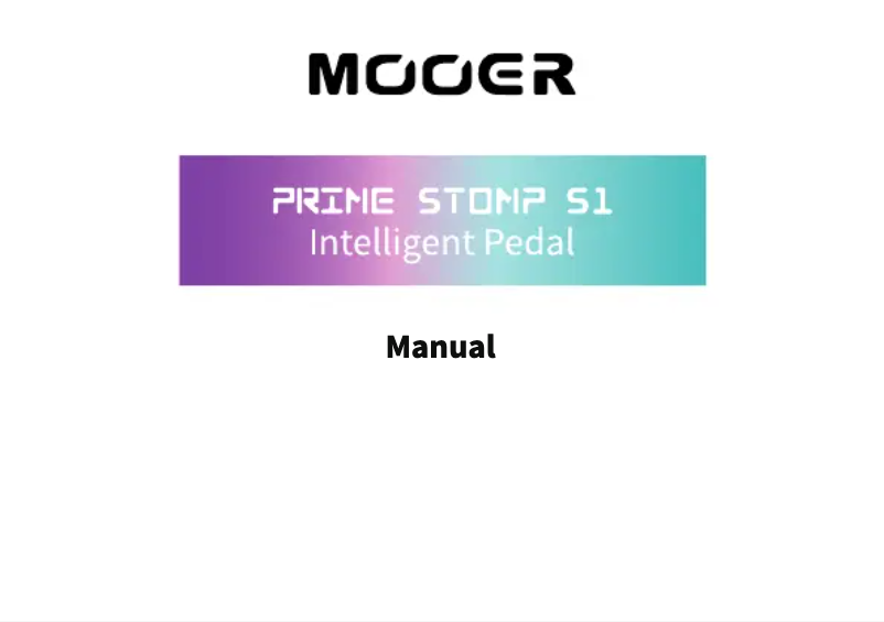 Page n°1 - Manuel utilisateur Mooer PRIME S1