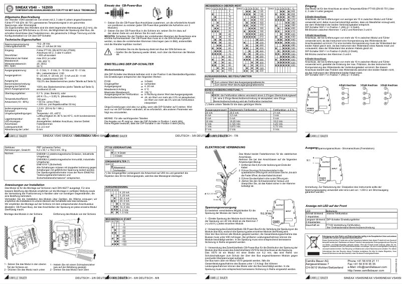 Imagen de la primera página del manual del dispositivo SINEAX VS40