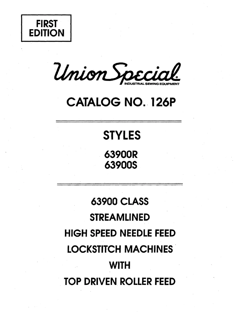 Page 1 de la notice Manuel utilisateur Union Special 63900R