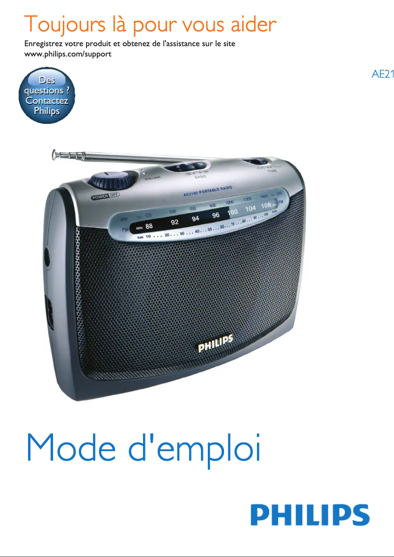 Página 1 del manual Manual de usuario Philips AE2170G/12