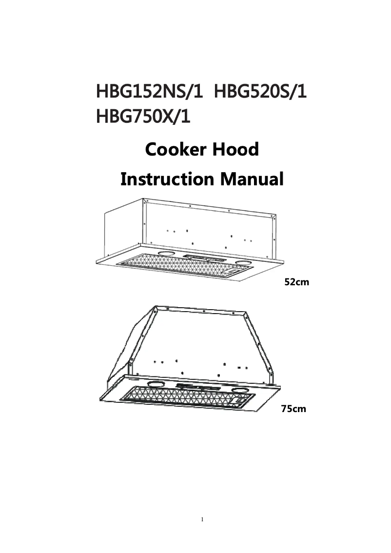 Page n°1 - Manuel utilisateur Hoover HBG152NS