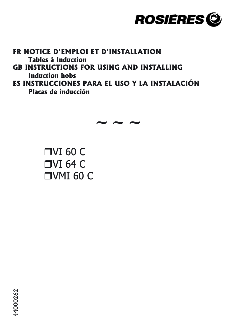 Page n°1 - Manuel utilisateur Rosieres VMI 80 CPN