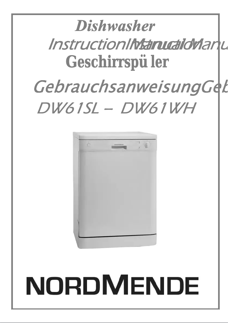 Page n°1 - Manuel utilisateur Nordmende DW61SL