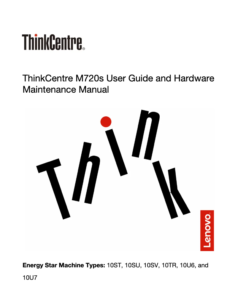 Page 1 de la notice Manuel utilisateur Lenovo ThinkCentre M710q