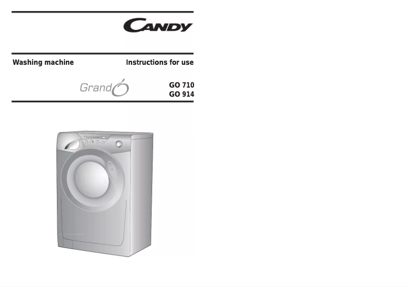 Page n°1 - Manuel utilisateur Candy GO 914-49