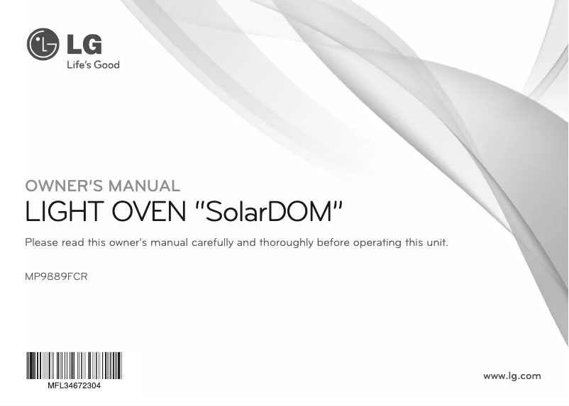 Page 1 de la notice Manuel utilisateur LG MP9889FCR