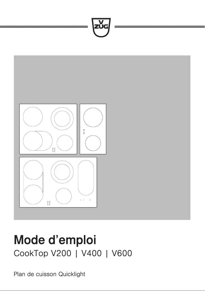 Image de la première page du manuel de l'appareil CookTop V200