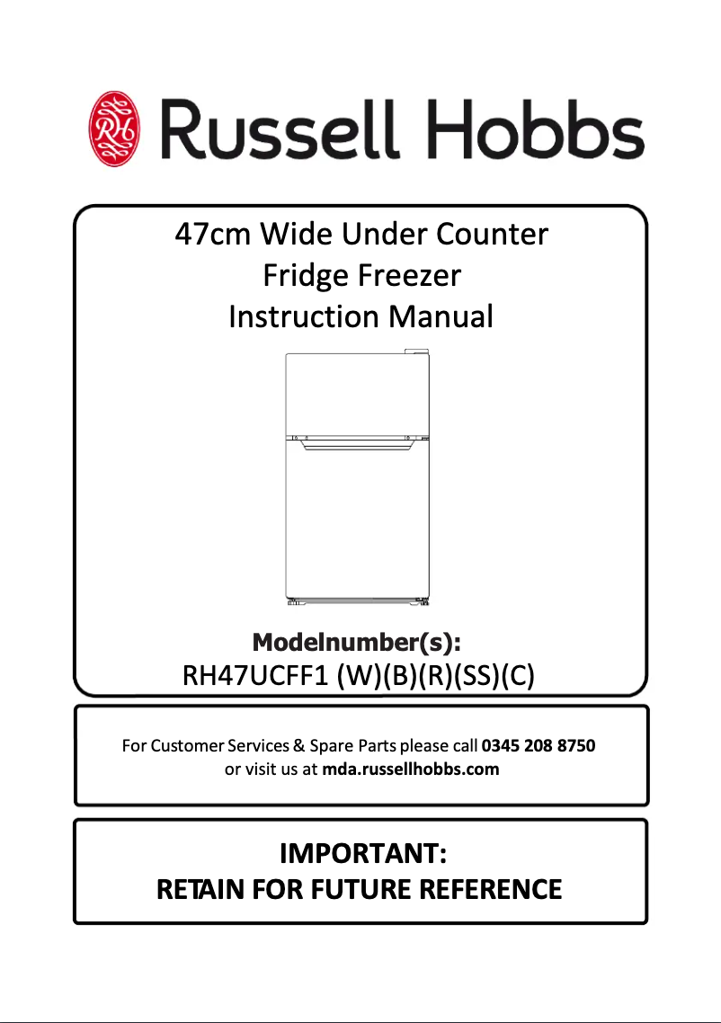 Page 1 de la notice Manuel utilisateur Russell Hobbs RH47UCFF1B