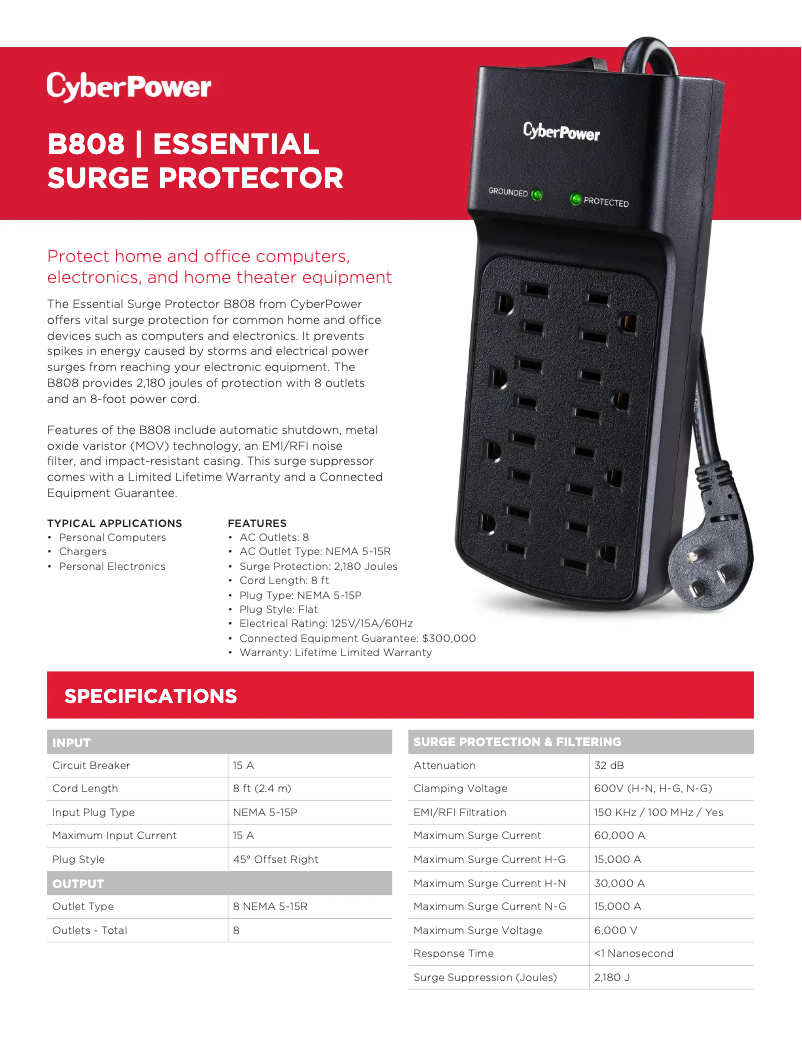 Page n°1 - Informations de garantie CyberPower B808