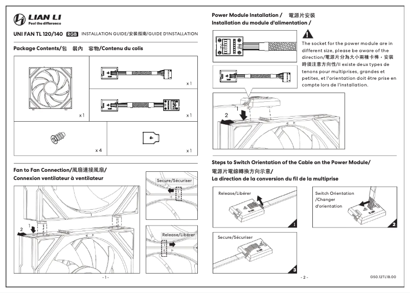 Image de la première page du manuel de l'appareil UNI FAN TL 140