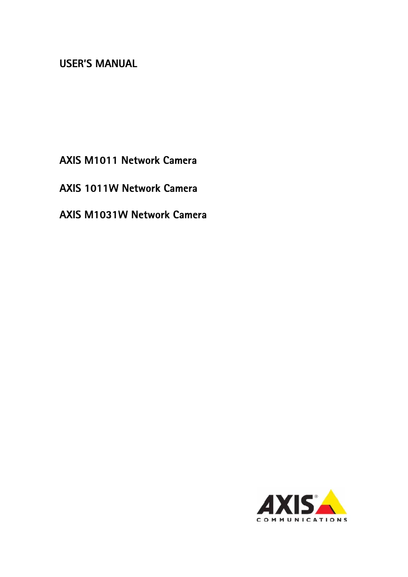Page 1 de la notice Manuel utilisateur Axis M1011 Nework Camera
