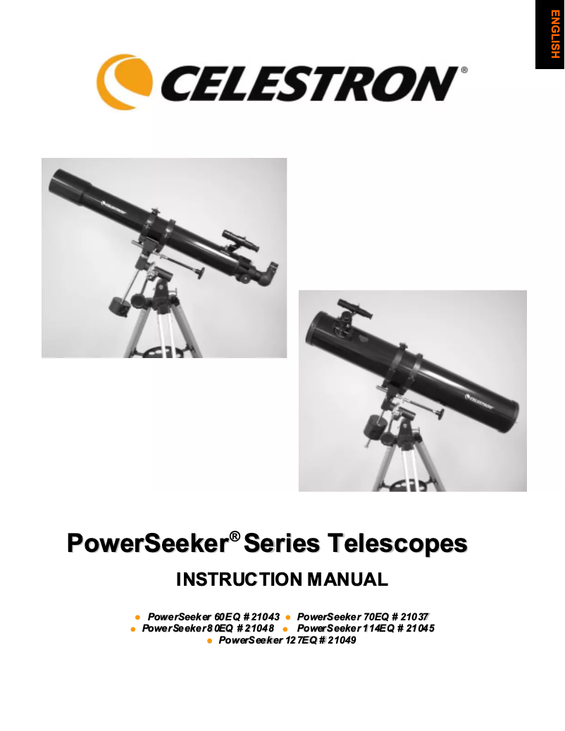 Page 1 de la notice Manuel utilisateur Celestron PowerSeeker 50