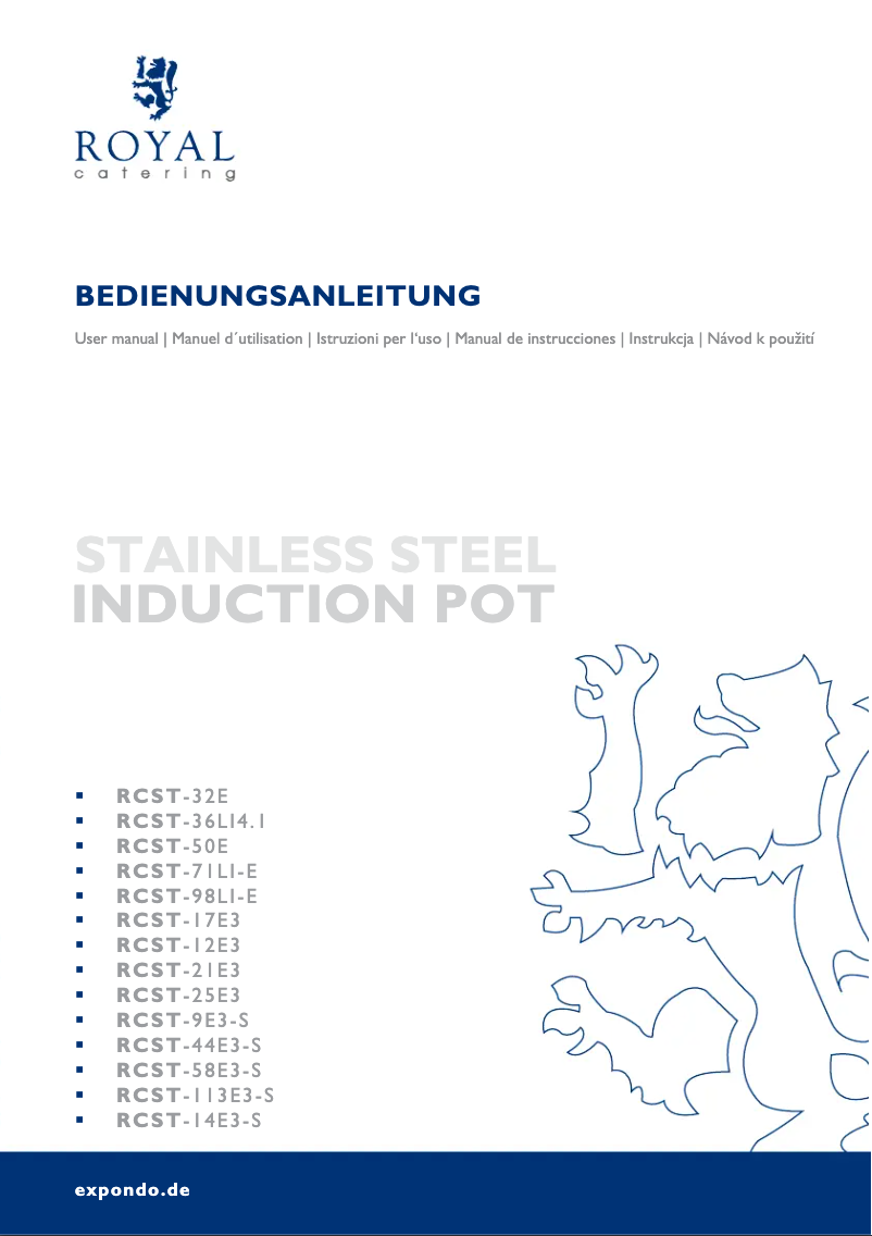 Page 1 de la notice Manuel utilisateur Royal Catering RCST-113E3-S