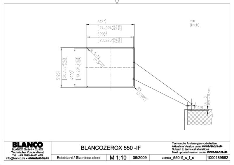 Page 1 de la notice Manuel utilisateur BLANCO ZEROX 550-IF/A