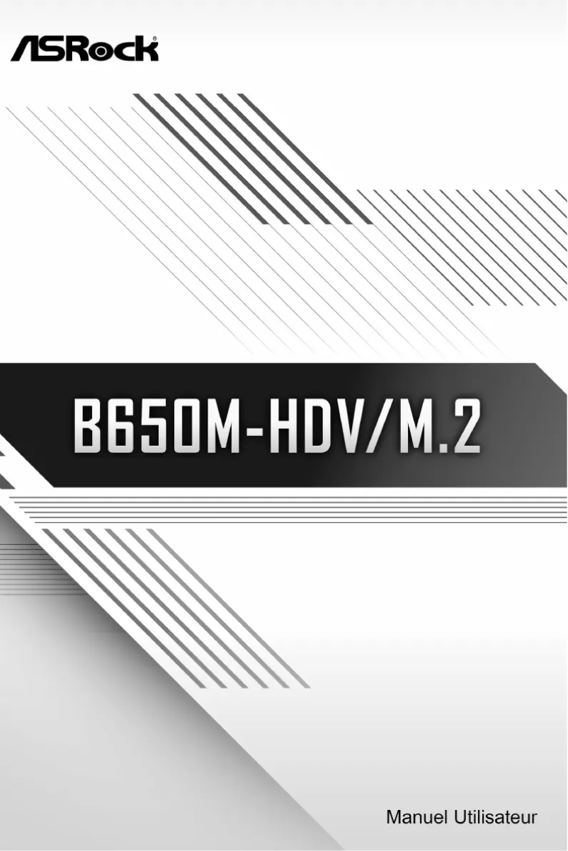 Page 1 de la notice Manuel utilisateur Asrock B650M-HDV/M.2