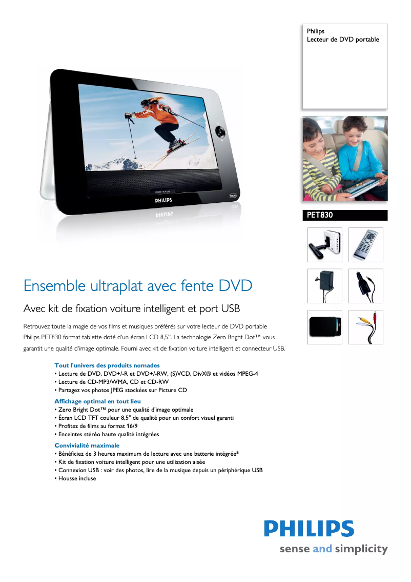 Image de la première page du manuel de l'appareil PET830