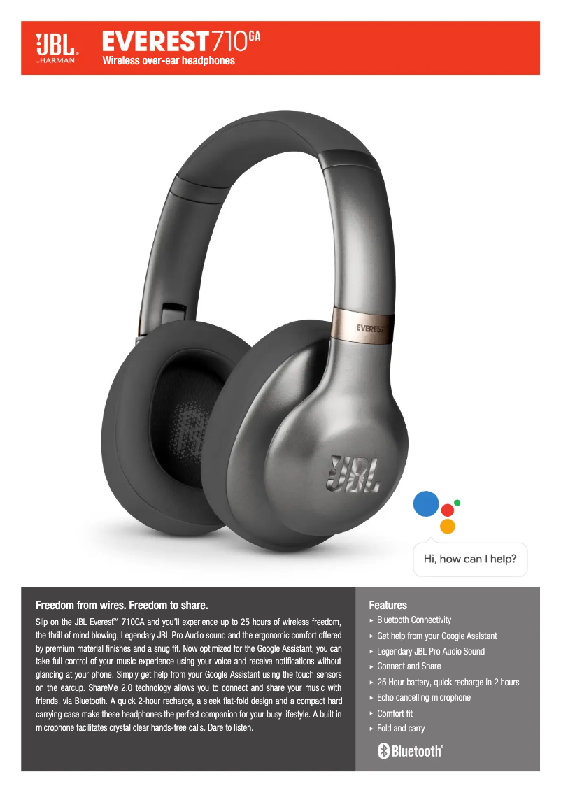 Page n°1 - Fiche technique JBL Everest 710GA