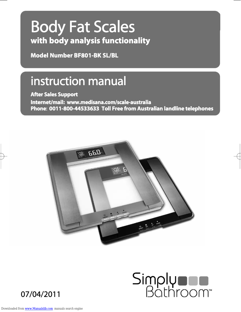 Image de la première page du manuel de l'appareil BF801-BK SL