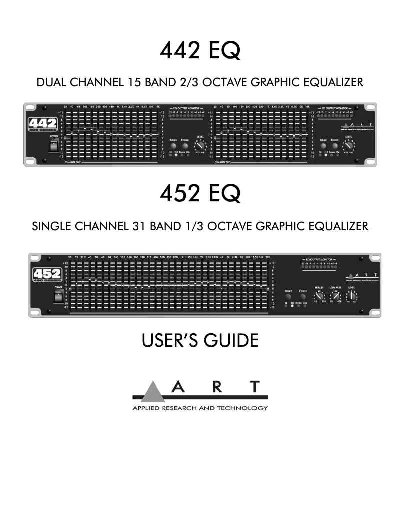 Page 1 de la notice Manuel utilisateur ART 442