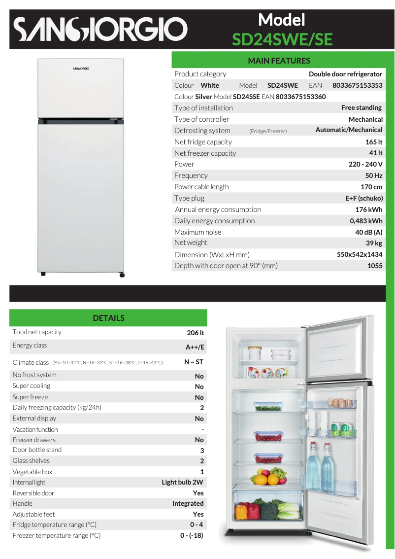 Page 1 de la notice Manuel utilisateur SanGiorgio SD24SWE