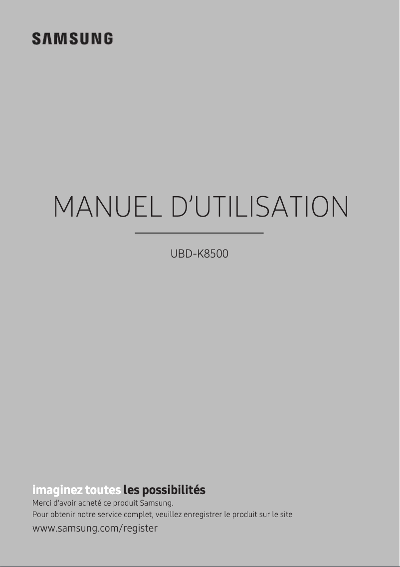 Page n°1 - Manuel utilisateur Samsung UBD-K8500