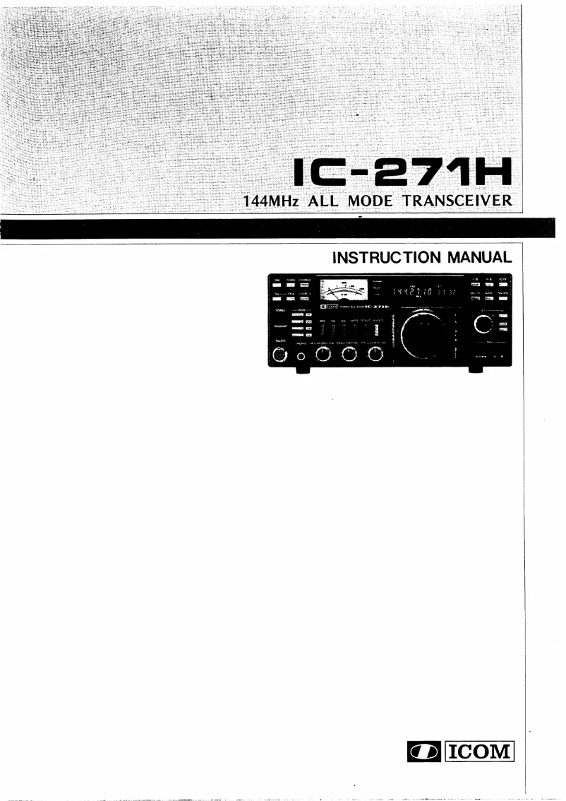 Page n°1 - Manuel utilisateur ICOM IC-271H
