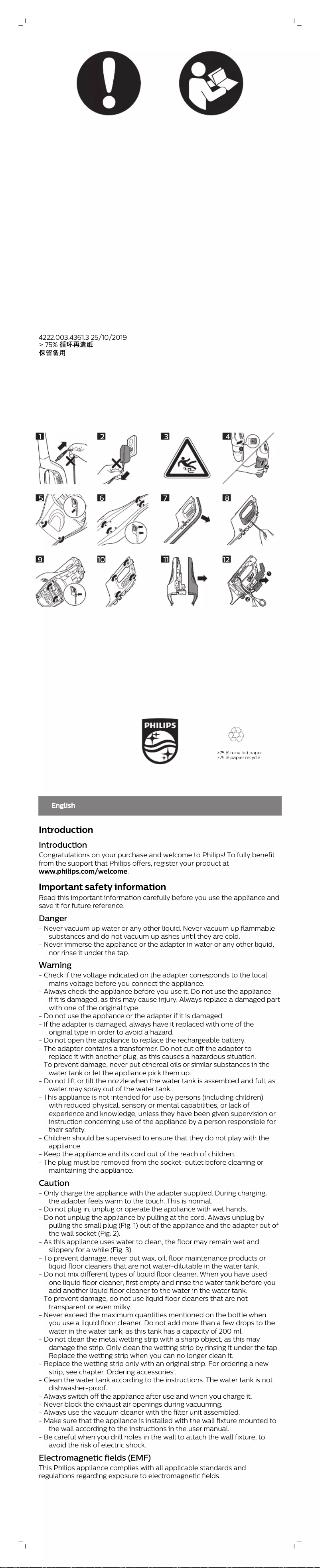 Image de la première page du manuel de l'appareil PowerPro Aqua FC6409