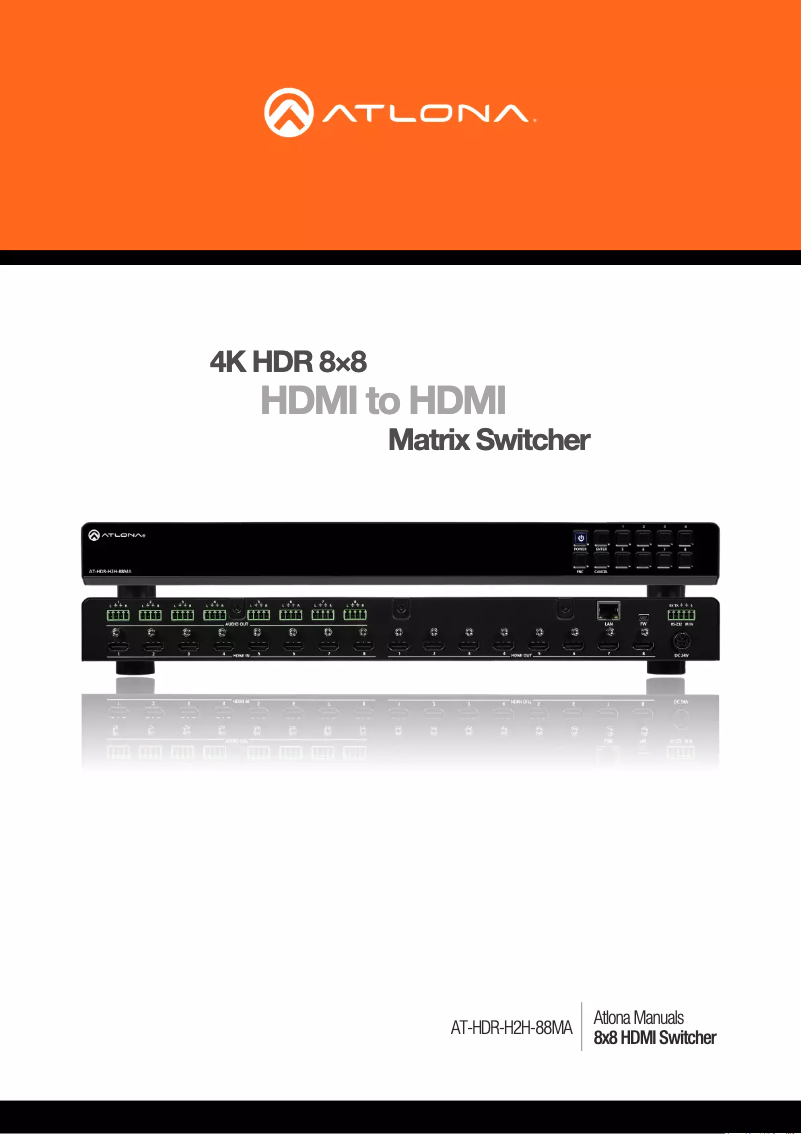 Page n°1 - Manuel utilisateur Atlona AT-HDR-H2H-88MA