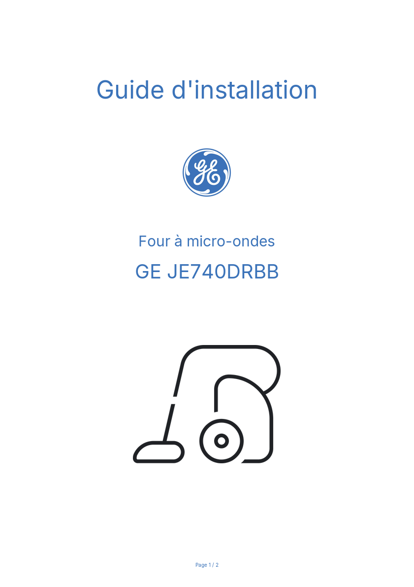 Image de la première page du manuel de l'appareil JE740DRBB