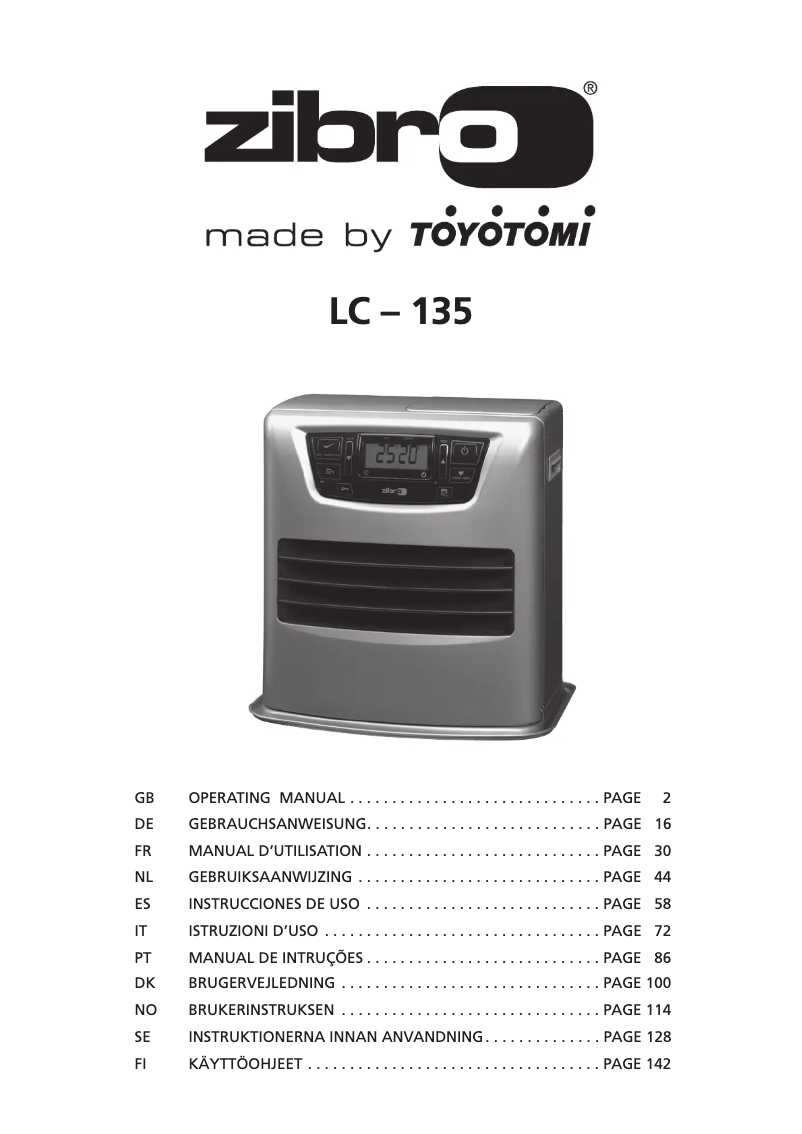 Page 1 de la notice Manuel utilisateur Zibro LC 135