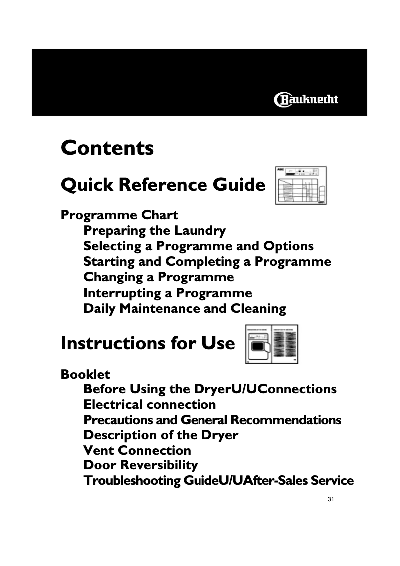 Page 1 de la notice Manuel utilisateur Bauknecht TRAK 6330/5