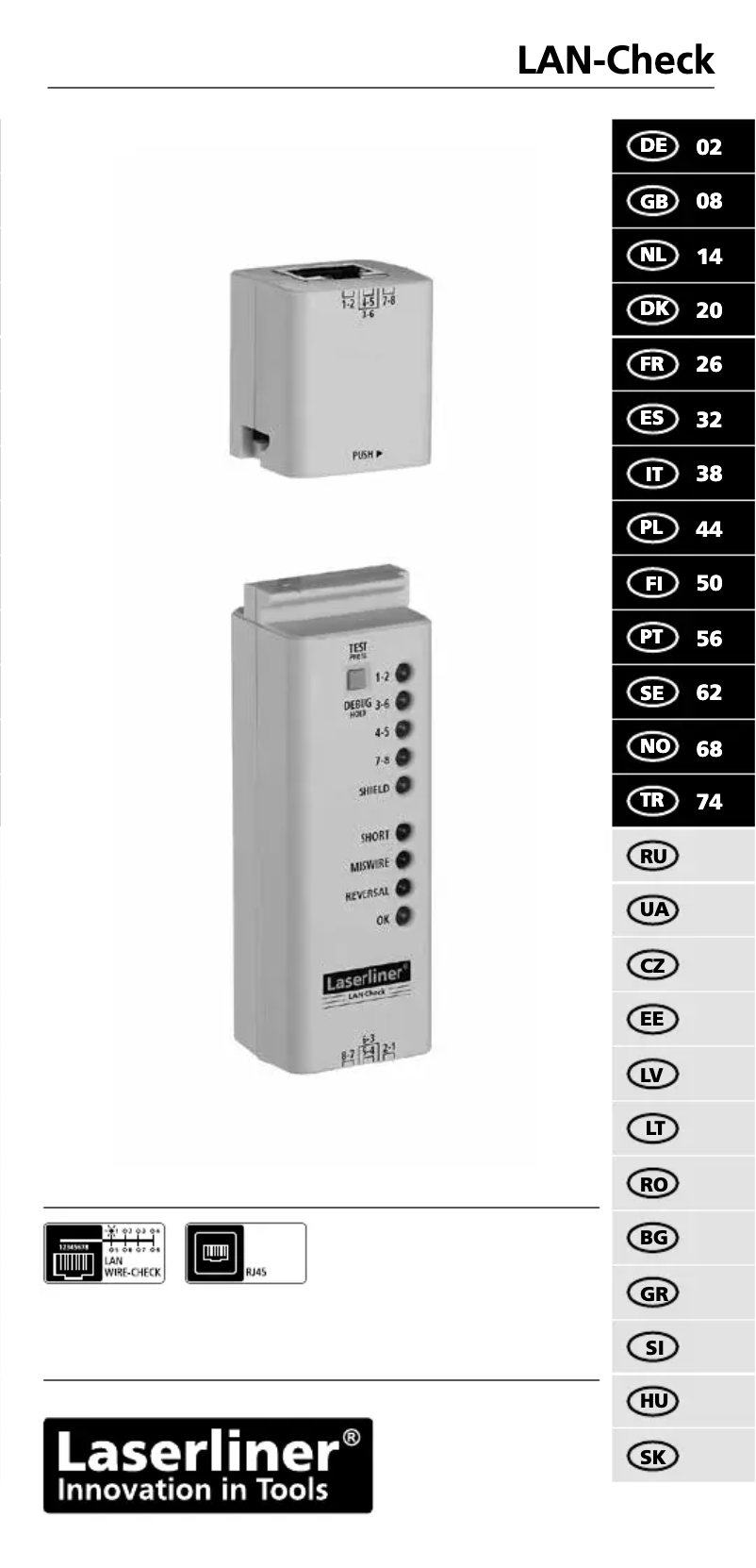 Page 1 de la notice Manuel utilisateur Laserliner LAN-Check
