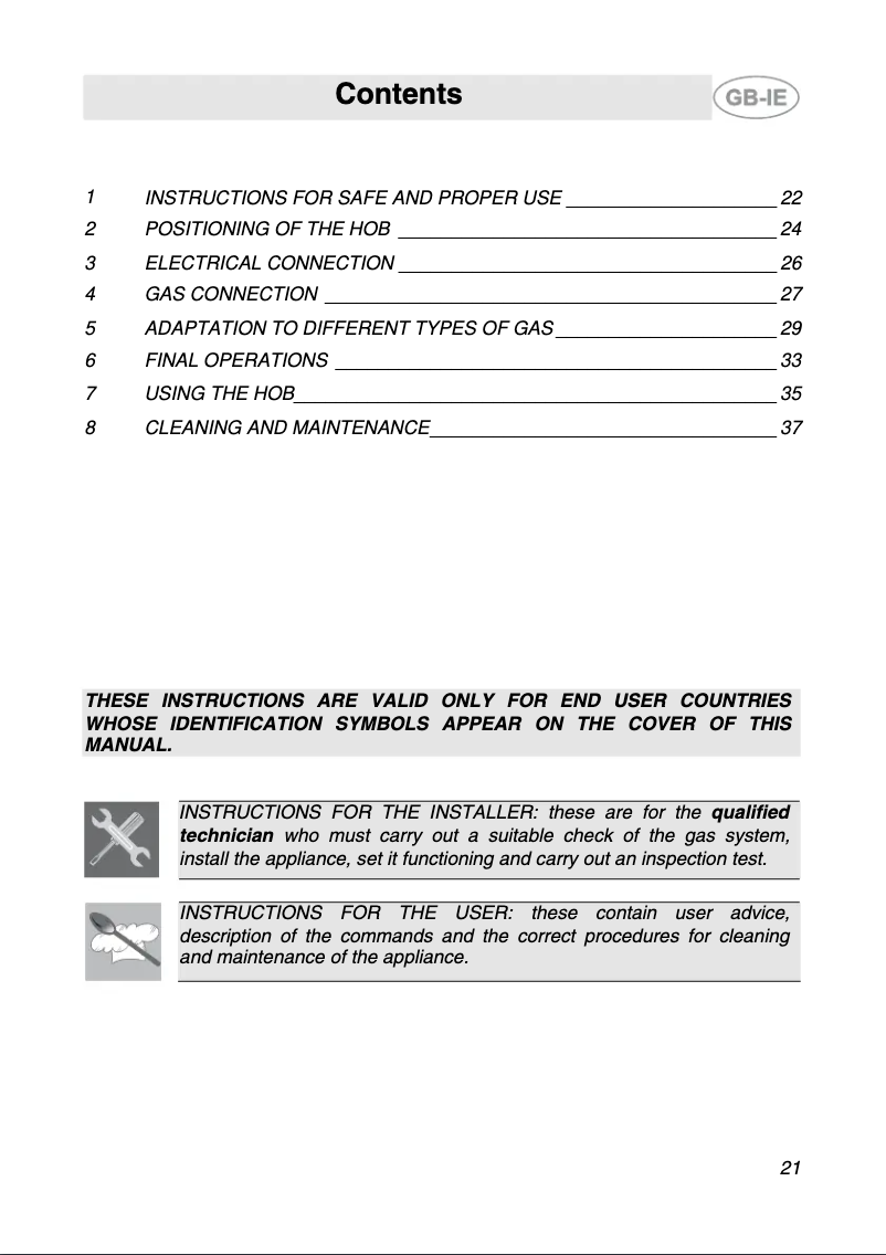 Page 1 de la notice Manuel utilisateur Smeg SRV576AL