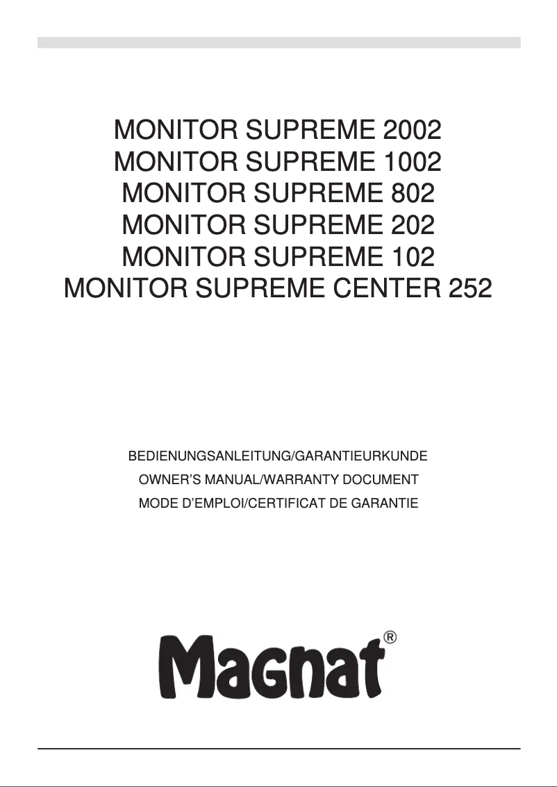Page 1 de la notice Mode d'emploi Magnat Monitor Supreme Center 252