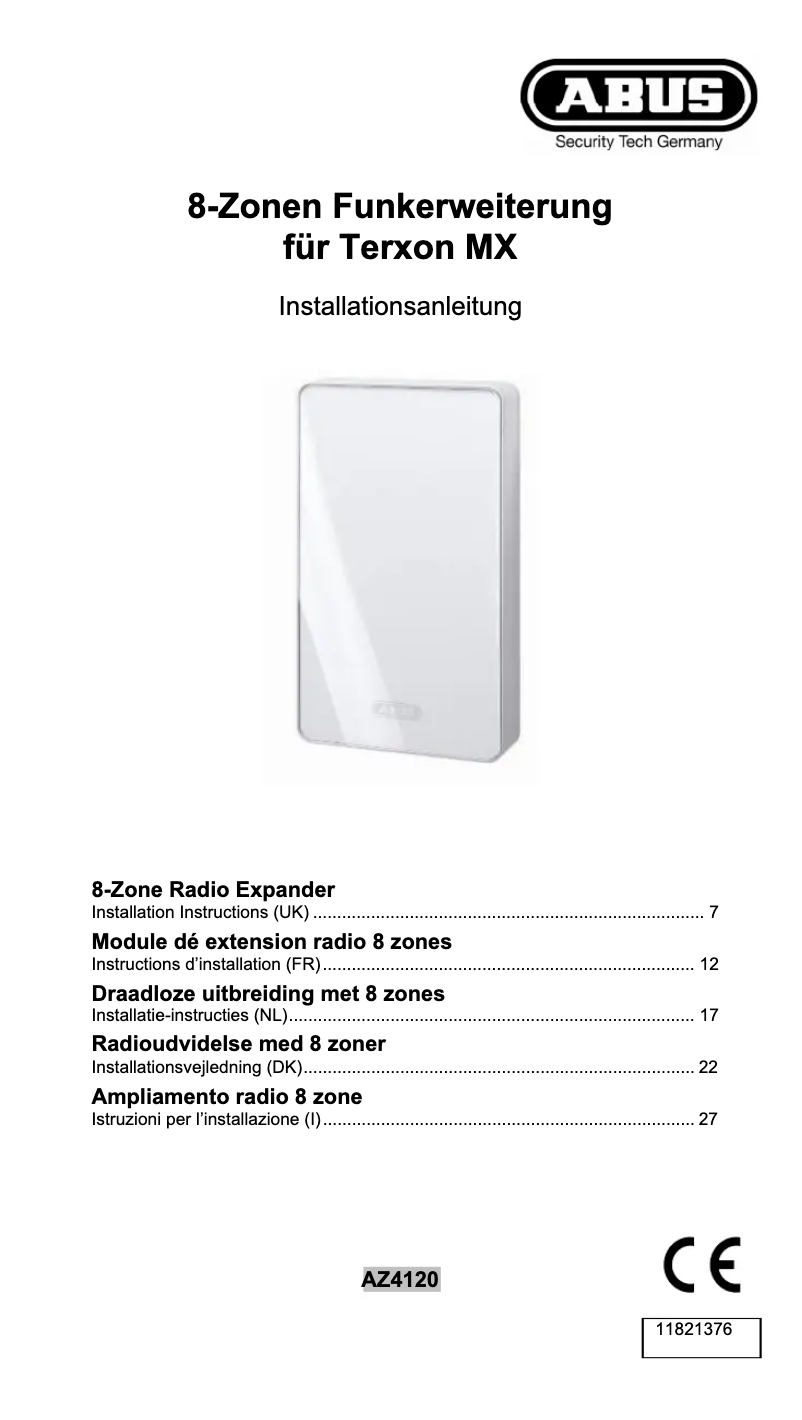 Page n°1 - Guide d'installation Abus AZ4120