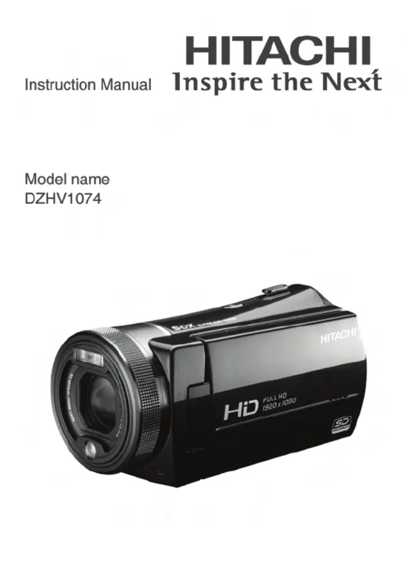 Image de la première page du manuel de l'appareil DZ-HV1074