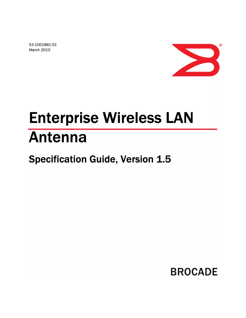 Page 1 de la notice Manuel utilisateur Brocade ML-1499-100JK-01R