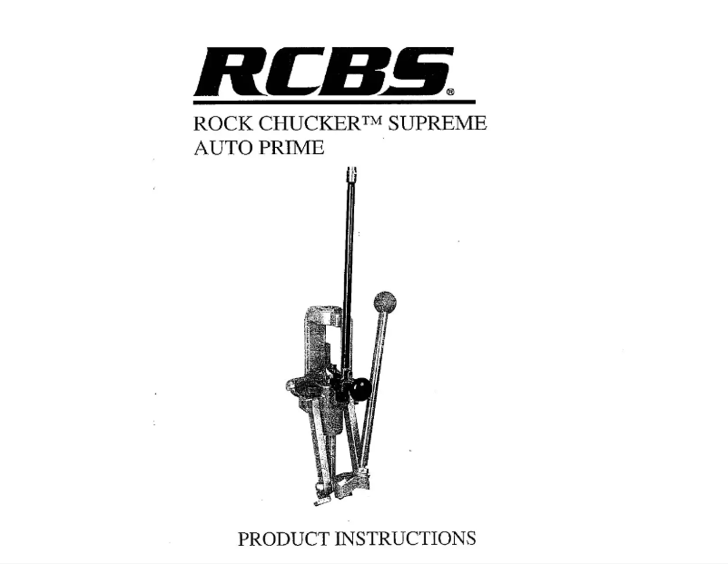 Page 1 de la notice Manuel utilisateur RCBS Rock Chucker Supreme Auto Prime
