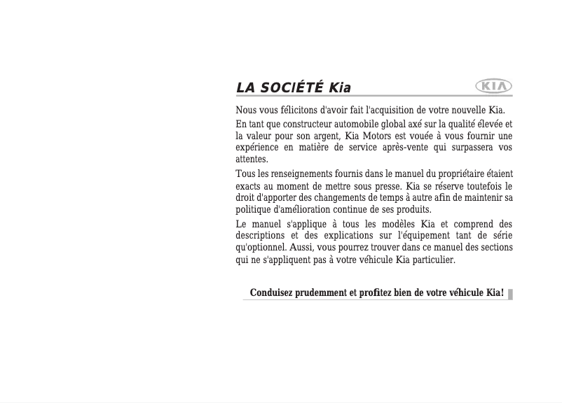 Page 1 de la notice Manuel utilisateur Kia Sportage (2012)