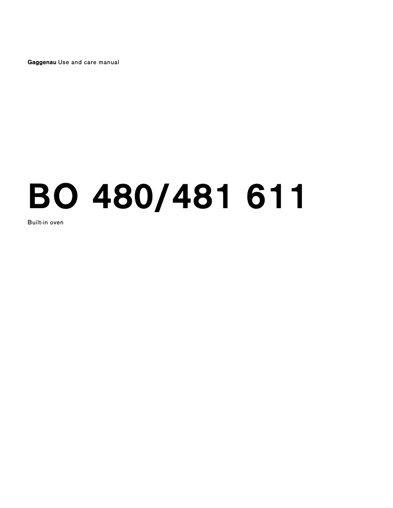 Image de la première page du manuel de l'appareil BO481611