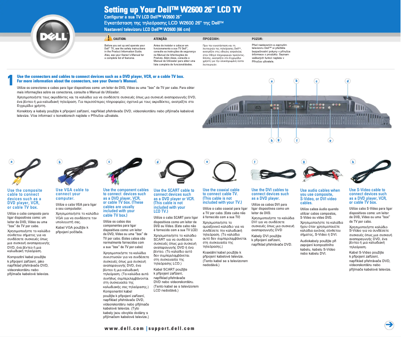 Page 1 de la notice Manuel utilisateur Dell W2600