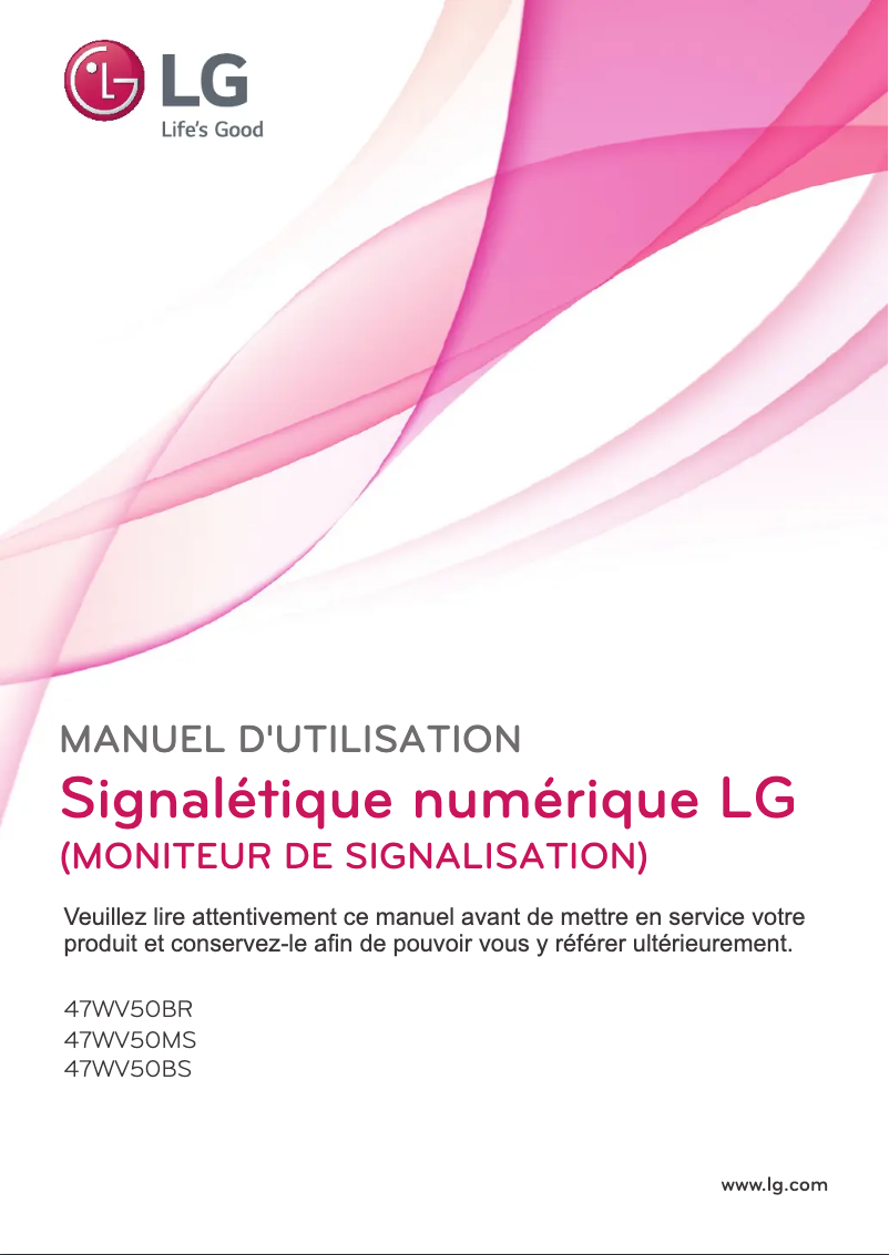 Page 1 de la notice Manuel utilisateur LG 47WV50MS