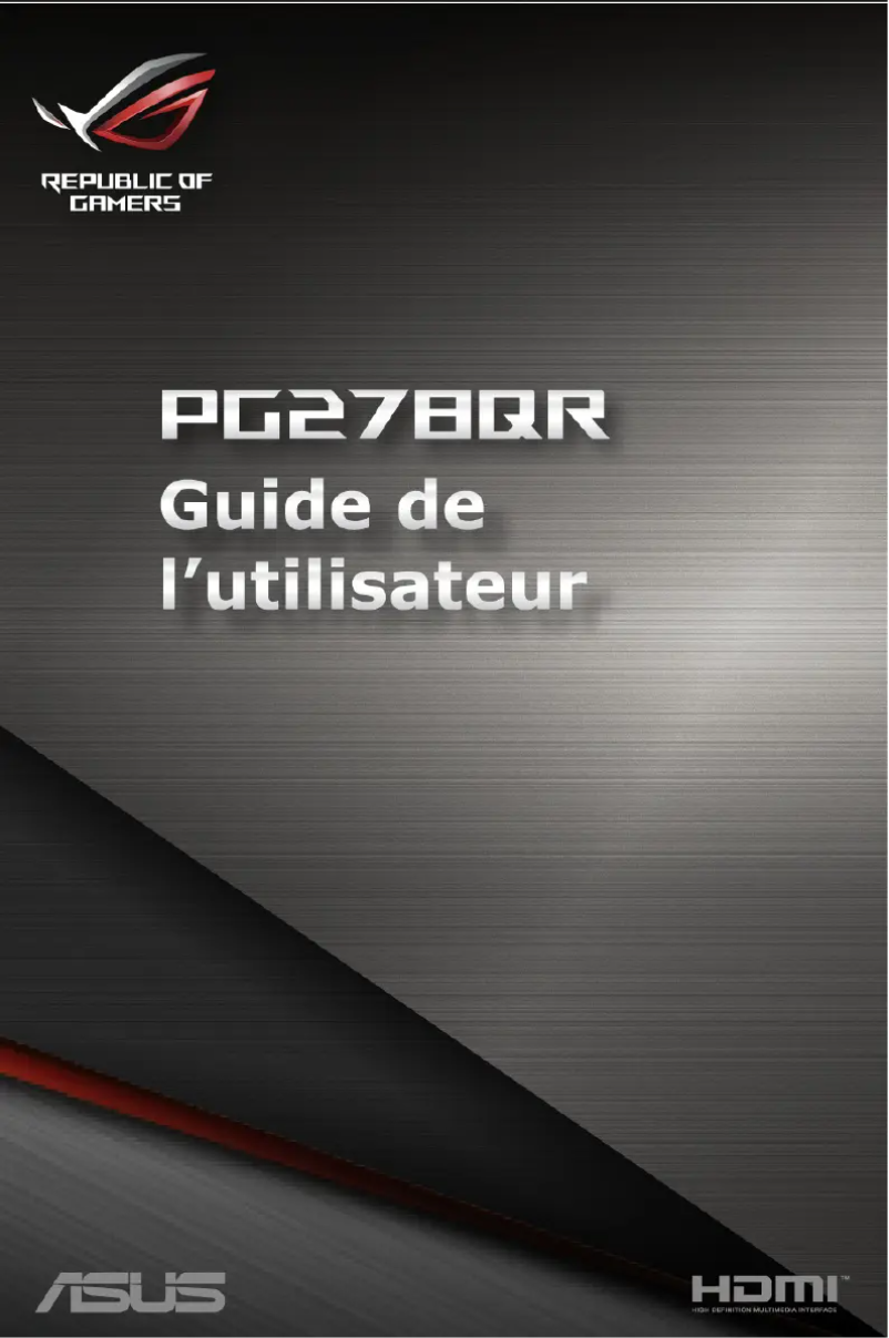 Page 1 de la notice Manuel utilisateur Asus ROG Swift PG278Q