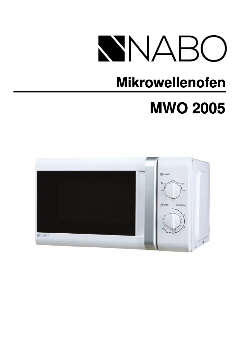 Page n°1 - Manuel utilisateur Nabo MWO 2005