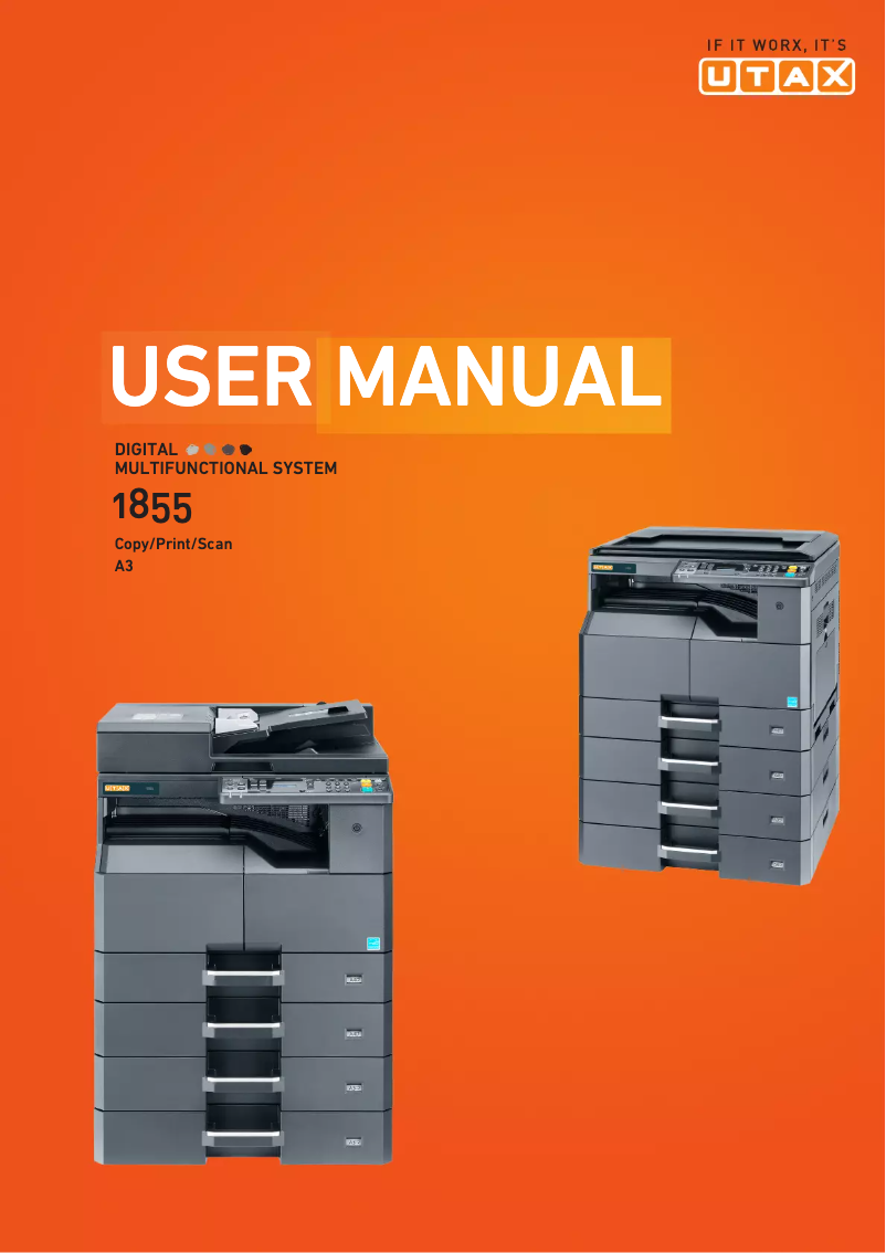Page 1 de la notice Manuel utilisateur Utax 1855