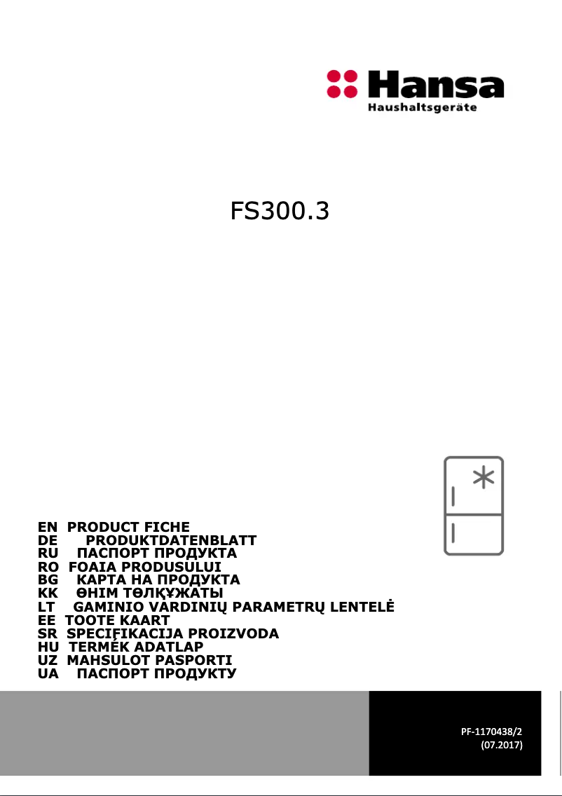 Image de la première page du manuel de l'appareil FS300.3