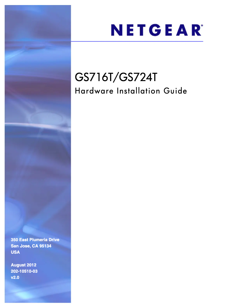 Page n°1 - Guide d'installation Netgear GS724T