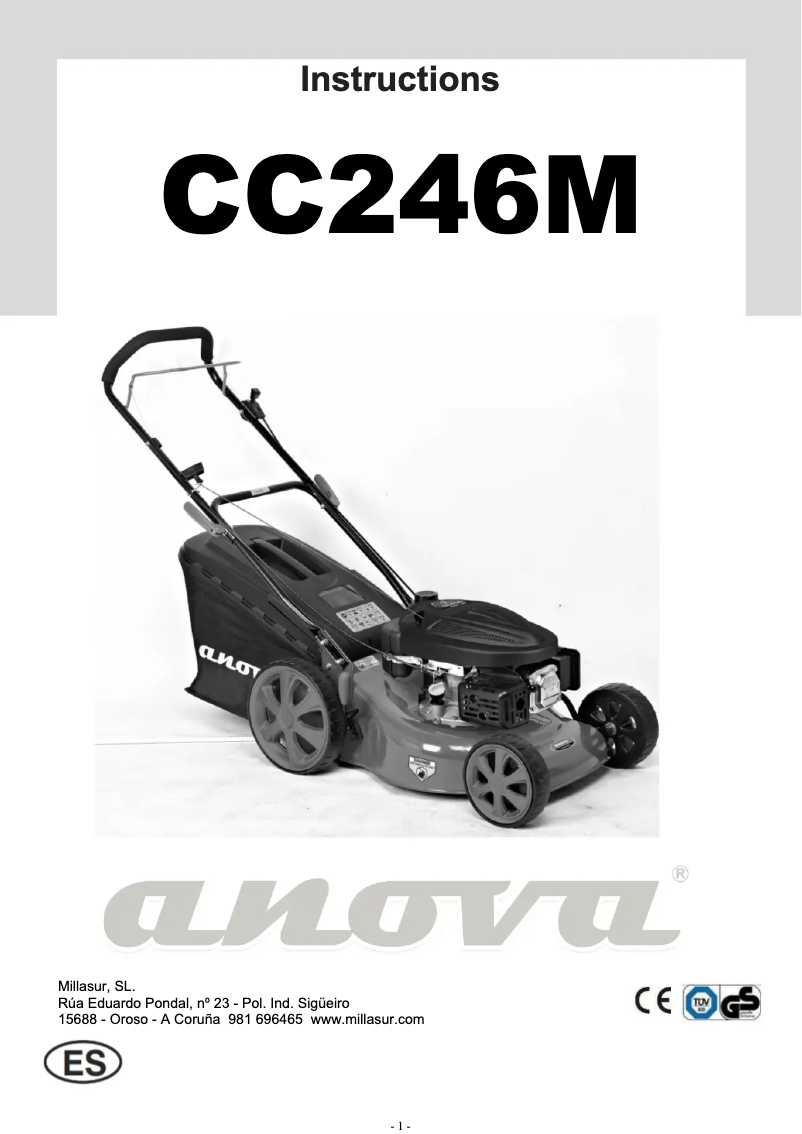 Página 1 del manual Manual de usuario Anova CC246M