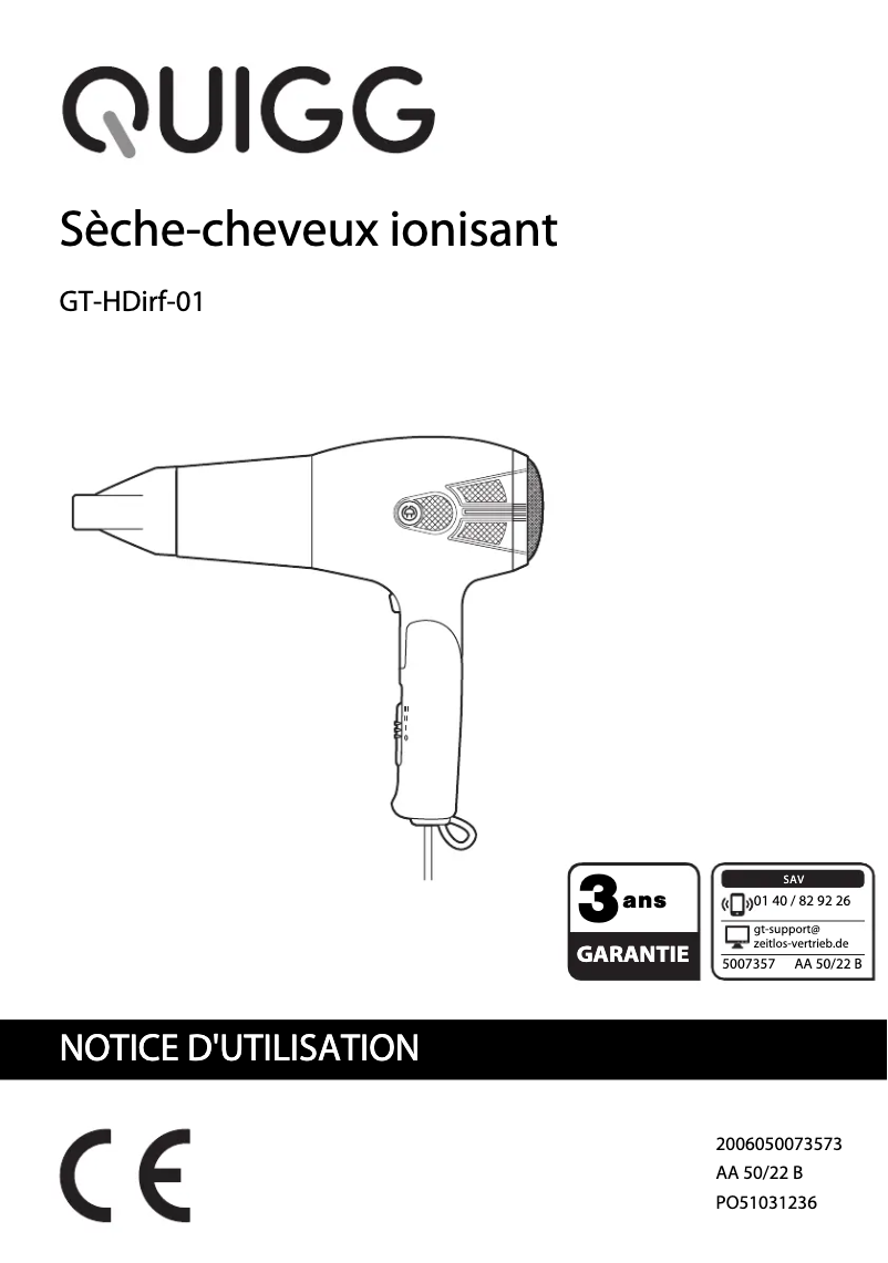 Image de la première page du manuel de l'appareil GT-HDirf-03